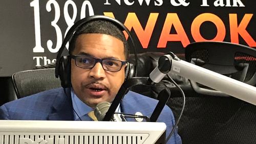 Rashad Richey, mid-morning host for WAOK-AM, in 2018. CR: Rodney Ho/rho@ajc.com