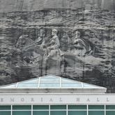 April 20, 2021 Stone Mountain - Memorial Hall (foreground) and Confederate Memorial Carving (background) at Stone Mountain Park on Tuesday, April 20, 2021. (Hyosub Shin / Hyosub.Shin@ajc.com)