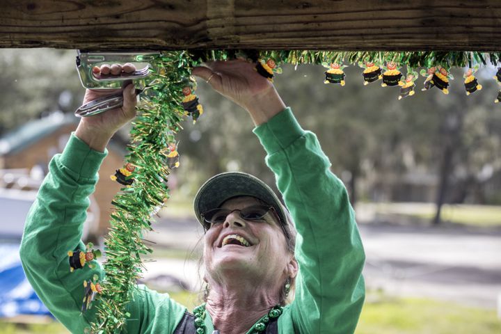 Crab Shack builds a float for the Savannah Patrick's Day Parade.