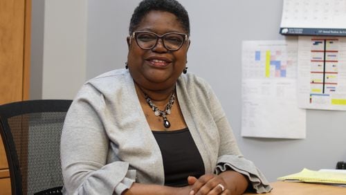 Xernona Thomas poses for a portrait at Downtown Academy where she works alongside her position at College Factory, in Athens, Georgia. (Photo Courtesy of Samantha Hurley)