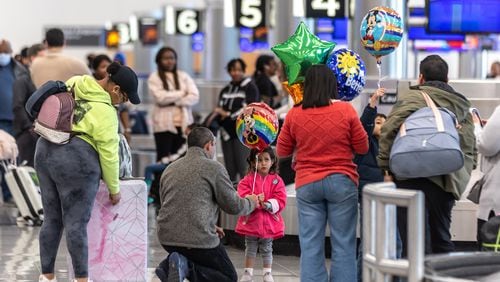 Spring break travel reached its peak at Hartsfield-Jackson International, with more than 335,000 passengers passing through the world’s busiest airport on Friday, March 29, 2024. That included more than 90,000 passengers passing through security checkpoints, with hundreds of thousands of other passengers arriving and connecting at the Atlanta airport. Friday was expected to be the busiest day of the spring break period at Hartsfield-Jackson. The second-busiest day is expected to be Sunday, March 31, with more than 323,000 passengers moving through the airport. An estimated 3.6 million people are expected to pass through the Atlanta airport from March 27 through April 7, the busiest stretch of the spring break travel period that started in mid-March. (John Spink / John.Spink@ajc.com)