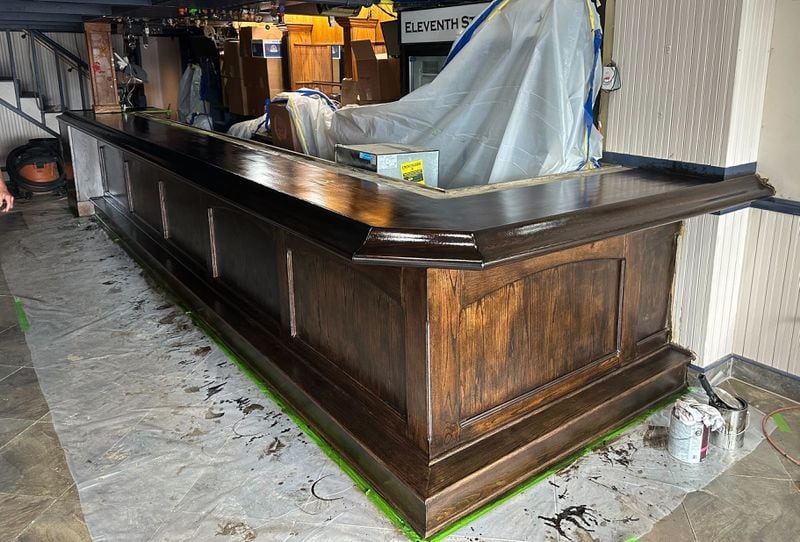 Most of the interior of Eleventh Street Pub in Midtown, including the bar, was renovated following damages due to a water main break. / Courtesy of Michael Taylor