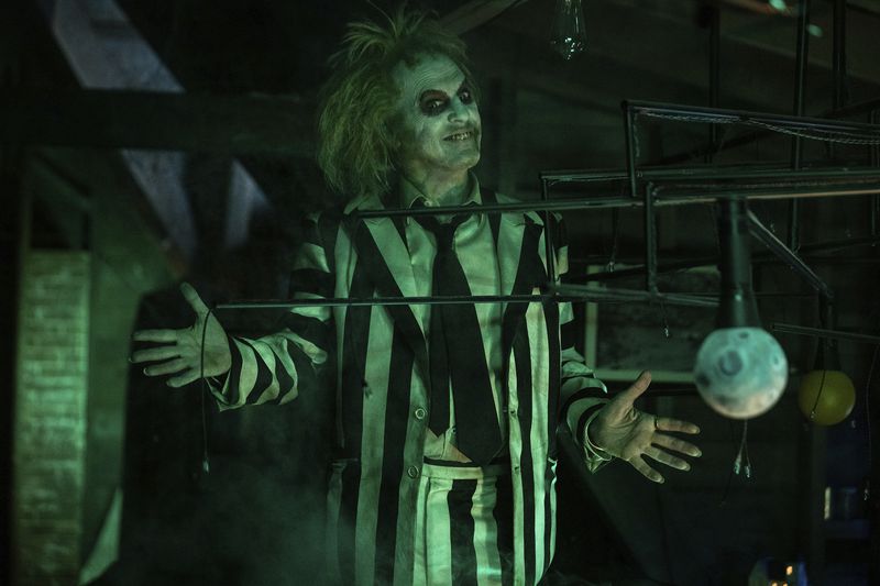 This image released by Warner Bros. Pictures shows Michael Keaton in a scene from "Beetlejuice Beetlejuice." (Parisa Taghizadeh/Warner Bros. Pictures via AP)