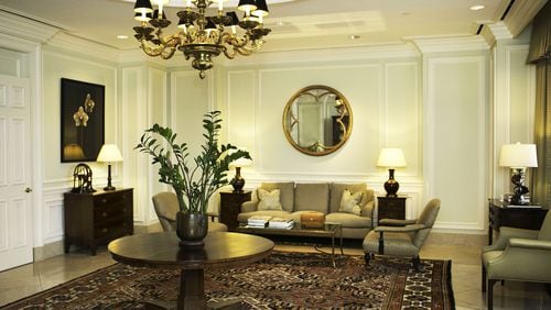 An elegant lobby greets visitors at the Buckhead offices of Dorsey Alston.