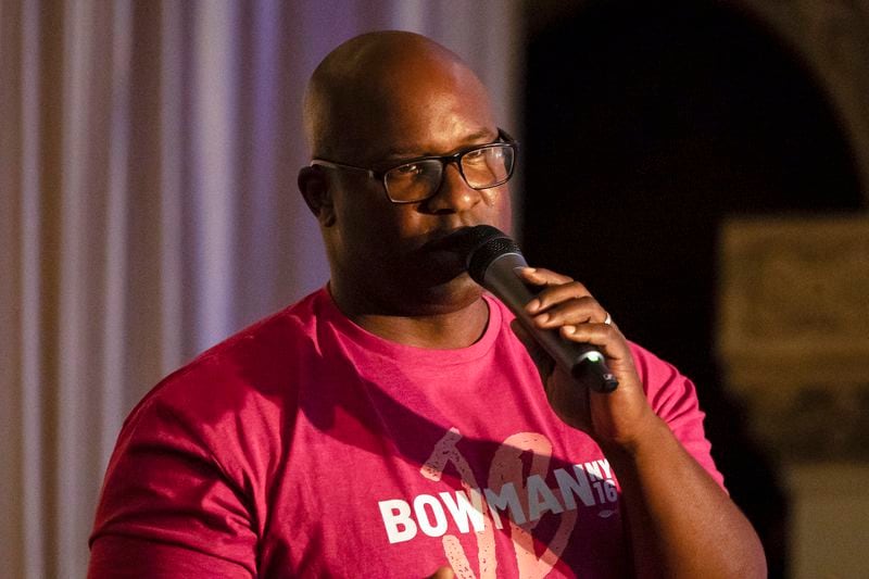 FILE - Rep. Jamaal Bowman, D-N.Y. speaks during an election night watch party June 25, 2024, in Yonkers, N.Y. (AP Photo/Yuki Iwamura, File)