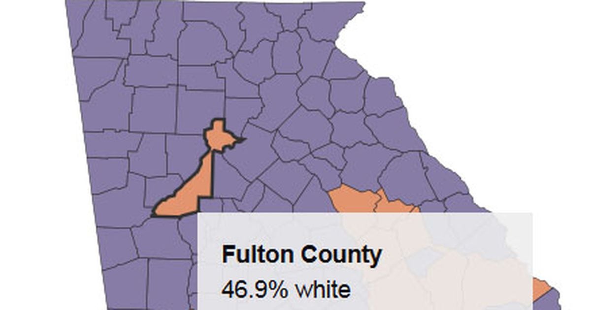 Georgia Racial Demographics Map Map: Demographic Patterns In Every Georgia County, 1990-2050