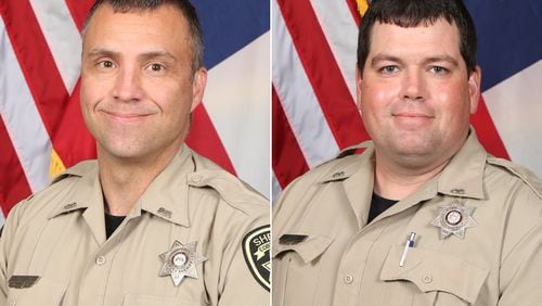 Cobb County deputies Jonathan Koleski (left) and Marshall Ervin Jr. were killed late Thursday, Sept. 8, 2022, while serving a warrant. (Courtesy of Cobb County Sheriff's Office)