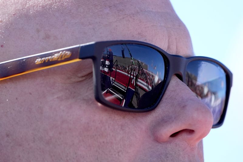 Republican presidential nominee former President Donald Trump is reflected in the sunglasses of a member of the Secret Service as Trump speaks during a campaign event at Central Wisconsin Airport, Saturday, Sept. 7, 2024, in Mosinee, Wis. (AP Photo/Alex Brandon)