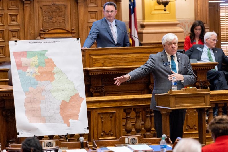 State Sen. Bill Cowsert, R-Athens, speaks about a redistricting bill during the special legislative session that ended this week at the Georgia Capitol in Atlanta. (Arvin Temkar / arvin.temkar@ajc.com)