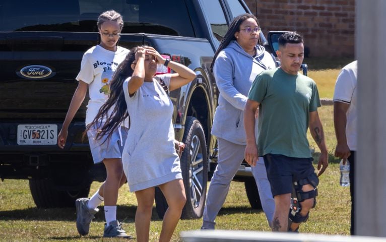 Four people were killed and nine others were taken to various hospitals after a shooting at Apalachee High School in Barrow County, the GBI said Wednesday afternoon, Sept. 4, 2024. One person was in custody, the state agency confirmed. (John Spink/AJC)