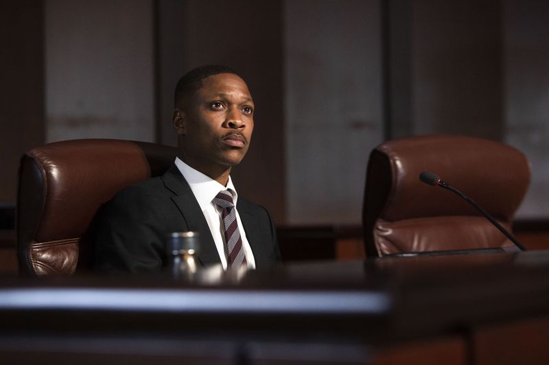 District 1 Councilman Jason Winston listens to public comments during a committee meeting on Wednesday, May 24, 2023, at City Hall in Atlanta. His district includes part of GSU's campus. (Christina Matacotta for The Atlanta Journal-Constitution)