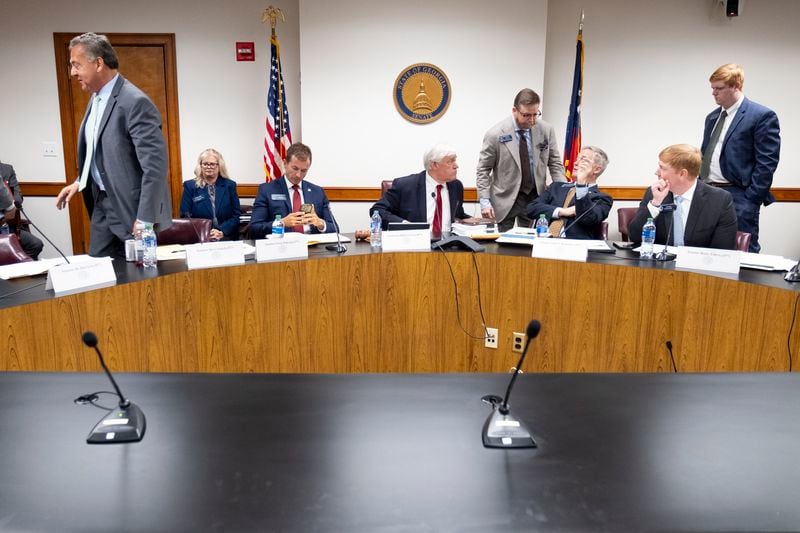 The Senate Select Committee on Investigations stands in recess following a meeting Friday, Sept. 13, 2024, at the State Capitol.   Ben Gray for the Atlanta Journal-Constitution