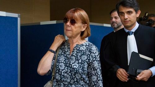 Gisele Pelicot arrives at the Avignon court house, in Avignon, southern France, Tuesday, Sept. 17, 2024. Her ex-husband admitted in court that for nearly a decade, he repeatedly drugged his unwitting wife and invited dozens of men to rape her while she lay unconscious. (AP Photo/Diane Jantet)