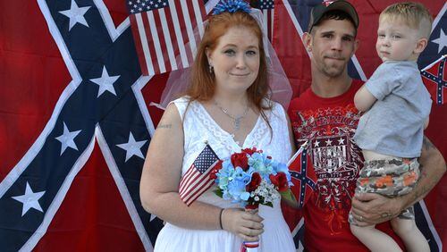 Marietta couple gets married at Confederate flag rally