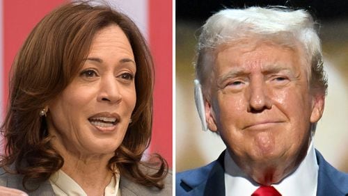 Vice President Kamala Harris (left) and former President Donald Trump (right) are locked in a tight race for president, according to new polls.