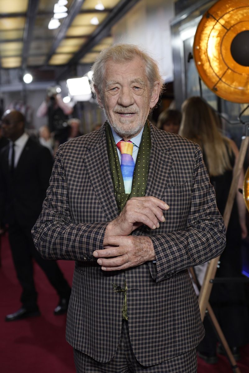 Ian McKellen, poses for photographers upon arrival at the European Premiere of the The Critic, in London, Monday, Sept. 2, 2024, (AP Photo/Alberto Pezzali)