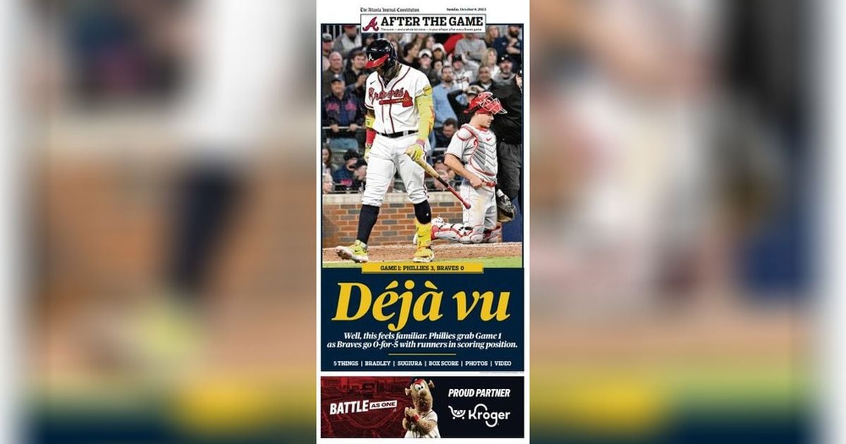 Déjà vu: Full coverage of the Braves Game 1 loss in the Sunday ePaper