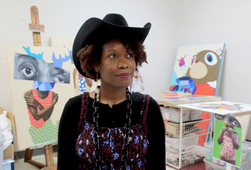 Atlanta artist Shanequa Gay in her College Park studio.
Courtesy of Addison Wood
