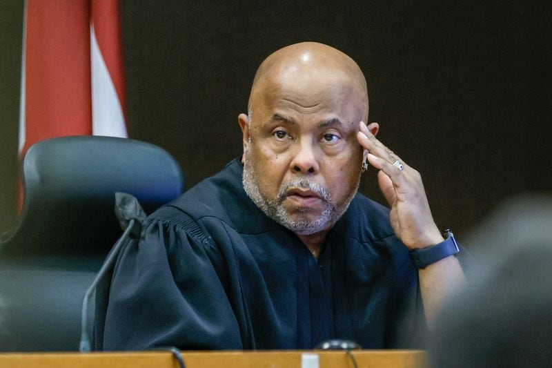 Judge Ural Glanville is shown in his courtroom during the hearing of the key witness Kenneth Copeland in the Atlanta rapper Young Thug trial at the Fulton County Courthouse on Monday, June 10, 2024, in Atlanta. 
(Miguel Martinez / AJC)