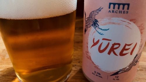 Yurei, Arches refreshing new Japanese style Pilsner, is brewed with rice. / Bob Townsend for the Atlanta Journal-Constitution.