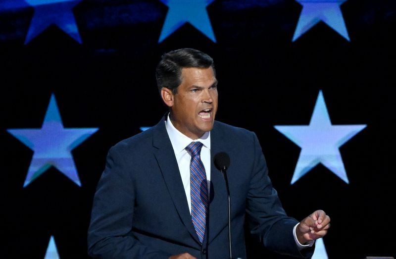 Former Lt. Gov. Geoff Duncan, a Georgia Republican, speaks at the Democratic National Convention in Chicago.