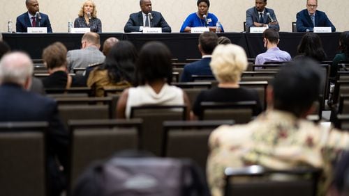 210916-Atlanta-Atlanta mayoral candidates speak at a public safety forum Thursday evening, Sept. 16, 2021 in Downtown Atlanta. Ben Gray for the Atlanta Journal-Constitution