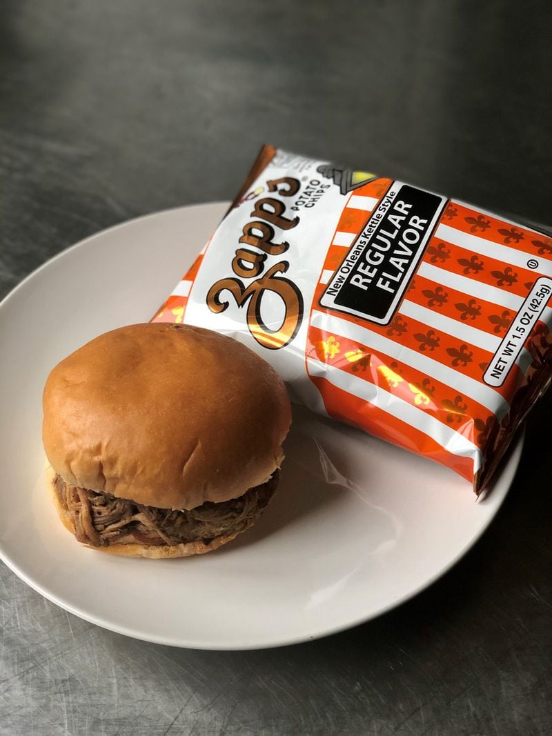 A pulled pork sandwich and a bag of chips can be ordered from DAS BBQ. CONTRIBUTED BY WENDELL BROCK