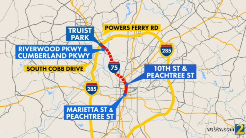 Multiple road closures are planned for the two-part Braves World Series championship parade in downtown Atlanta and Cobb County on Friday.