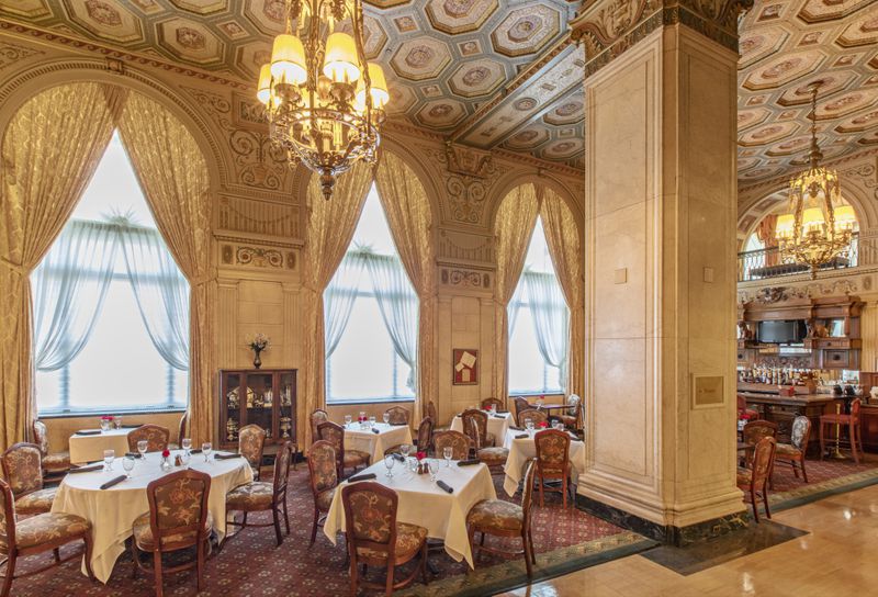 The Lobby Bar & Grill on the second floor of the Brown Hotel in Louisville, Kentucky. (Courtesy of the Brown Hotel)