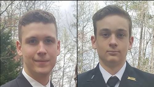 James Pratt (left) and Joe Pratt (right) were JROTC members and volunteered at a local elementary school.