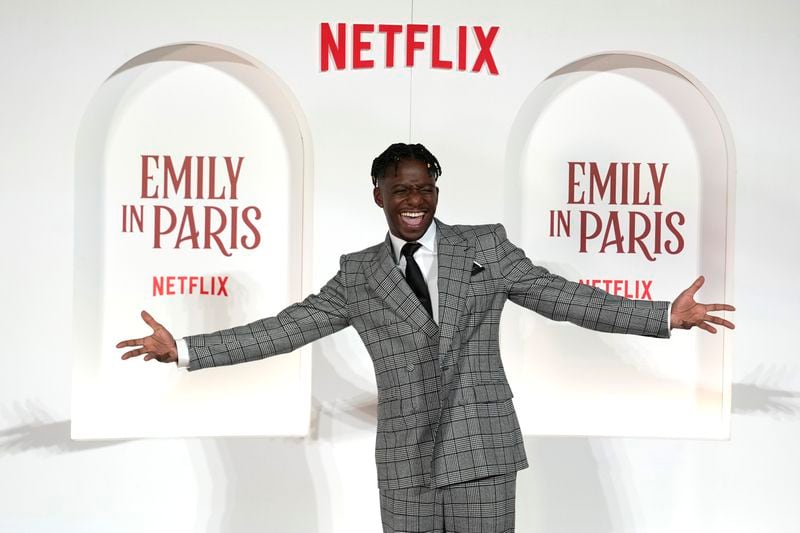 Actor Samuel Arnold arrives at the premiere of "Emily in Paris", in Rome, Tuesday, Sept. 10, 2024. (AP Photo/Andrew Medichini)