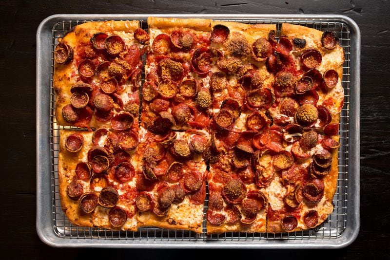 Toni Pepperoni pie with arrabbiata sauce and hand sliced pepperoni. Photo credit- Mia Yakel.