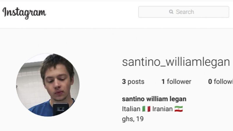 This screenshot of Santino William Legan's Instagram account shows a selfie of Legan, who opened fire with an "assault-type rifle" on Sunday, July 28, 2019, at the Gilroy Garlic Festival in Gilroy, Calif., killing two children and another man.
