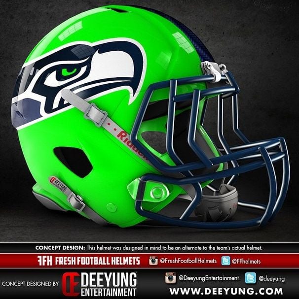 Designer gives NFL team helmets a bold makeover