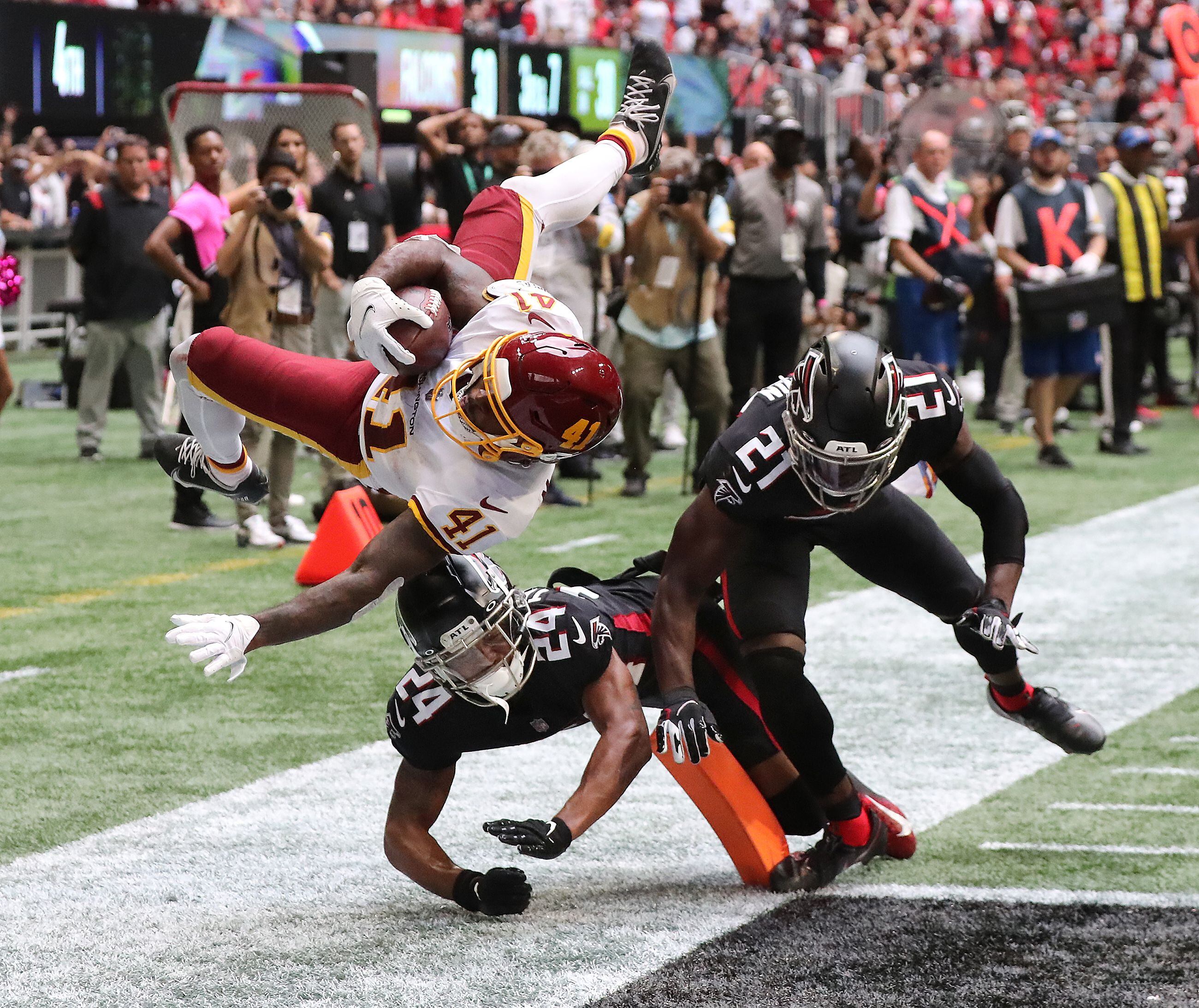 See J.D. McKissic's second NFL rushing attempt turn into a 30-yard  touchdown 