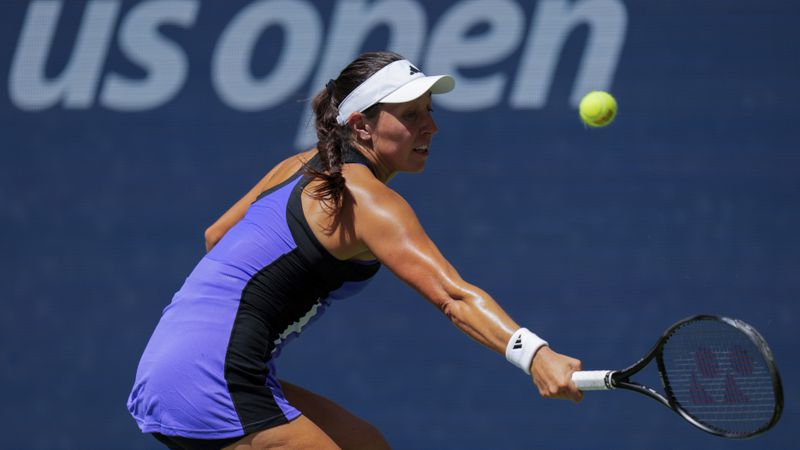 Jessica Pegula, of the United States, returns a shot during a match against Daria Snigur, of Ukraine, in the fourth round of the U.S. Open tennis championships, Monday, Sept. 2, 2024, in New York. (AP Photo/Kirsty Wigglesworth)