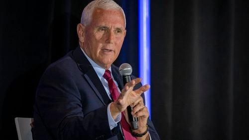 Former Vice President Mike Pence Mike Pence speaks at a luncheon hosted by the Ethics and Religious Liberty Commission during a Southern Baptist Convention annual meeting Tuesday, June 11, 2024, in Indianapolis. (AP Photo/Doug McSchooler)
