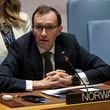 FILE - Norwegian Foreign Minister Espen Barth Eide speaks during a Security Council meeting at United Nations headquarters, Jan. 23, 2024. (AP Photo/Yuki Iwamura, File)