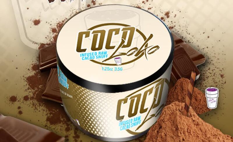 A photo of Coko Loko, a snortable chocolate powder that is being marketed as a way to maintain energy and focus. You snort it like cocaine.