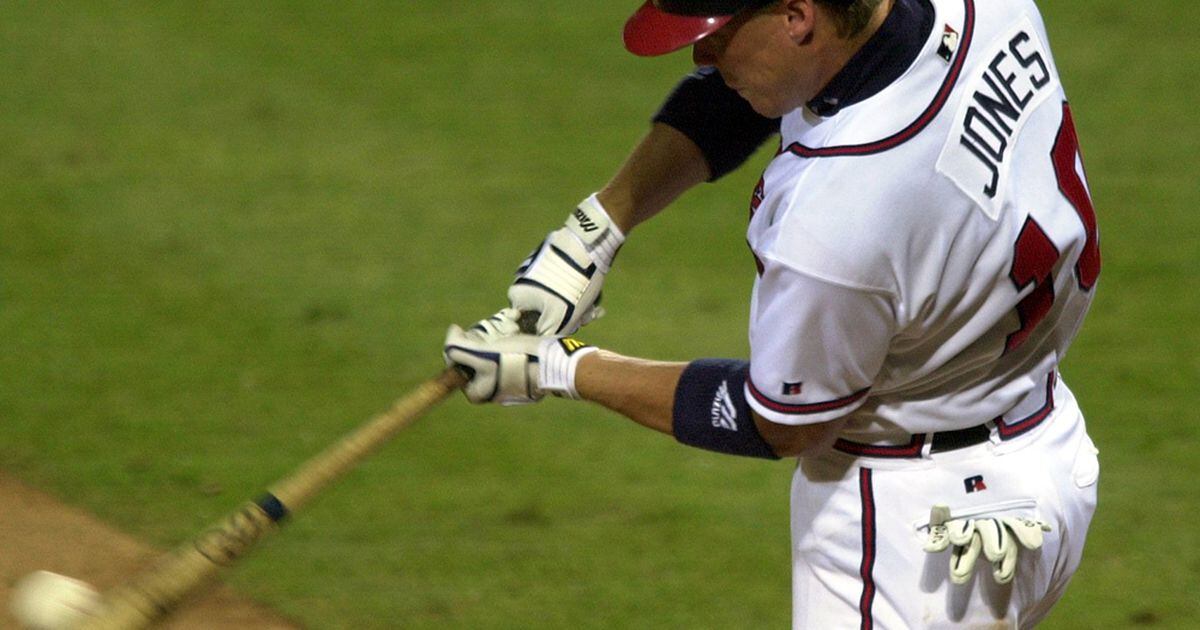 Chipper spots error on his Braves bobblehead