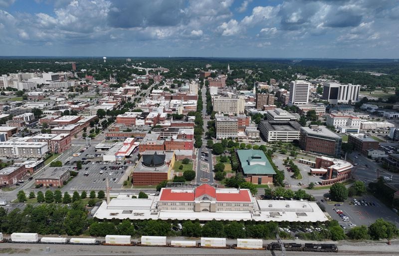 Downtown Macon with its Terminal Station in the foreground. (Hyosub Shin / AJC)