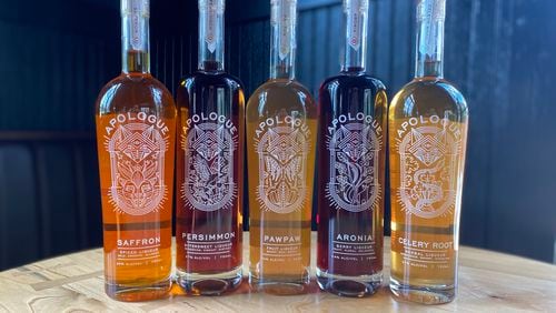 Apologue makes several liqueurs, including a limited-edition version that uses paw paws. (Krista Slater for The Atlanta Journal-Constitution)