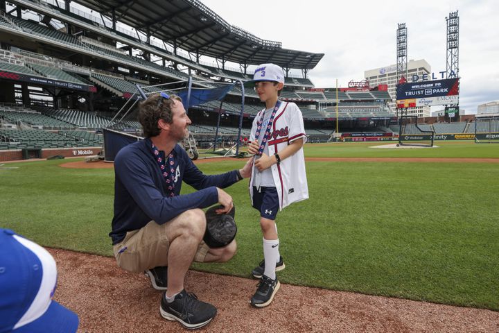 This weekend we welcomed Make-A-Wish recipient Sam! 💙 #mlb #braves #m