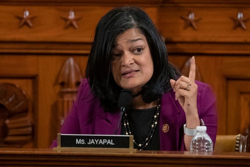 U.S. Rep. Pramila Jayapal, D-Wash., on Tuesday retracted a letter signed by several Democrats asking President Biden to talk directly with Russia to bring an end to the war in Ukraine. Many Democrats said the letter had been written months ago and the situation had vastly changed.(Alex Edelman/Getty Images/TNS)