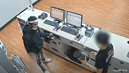 An armed robbery at a Metro PCS store was captured on video.