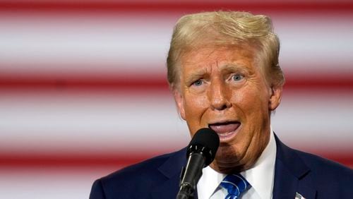 Republican presidential nominee former President Donald Trump speaks at a campaign event at Dane Manufacturing, Tuesday, Oct. 1, 2024, in Waunakee, Wis. (AP Photo/Charlie Neibergall)