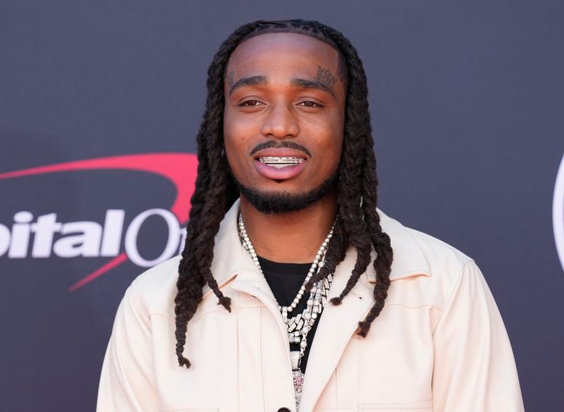 FILE - Quavo arrives at the ESPY awards in Los Angeles on July 12, 2023. Quavo is hosting the inaugural Rocket Foundation Summit at the Carter Center in Atlanta on Tuesday. (AP Photo/Chris Pizzello, File)