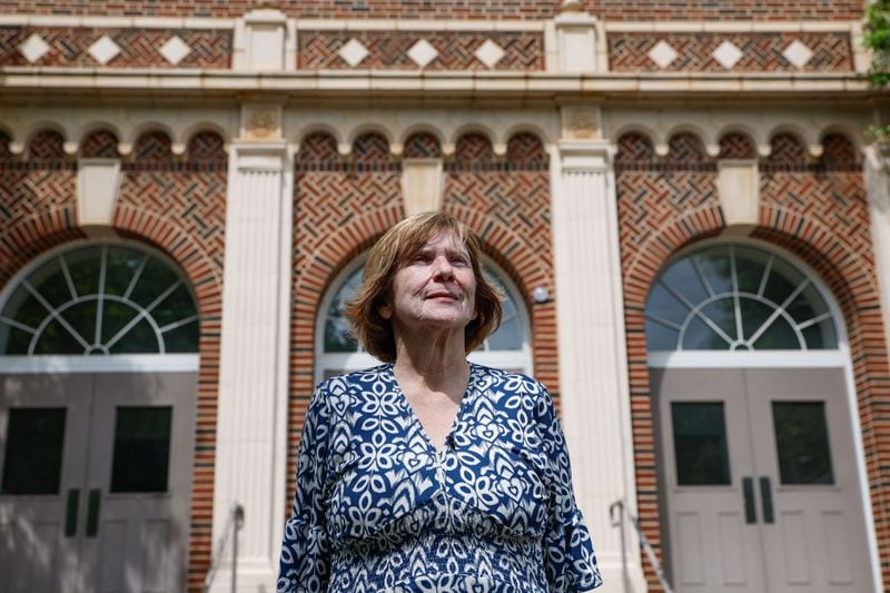 Cynthia Green was one of the last white students at the old Brown High School — now Herman J. Russell West End Academy. Green describes West End in the early 1970s as a community that was changing gradually, and then quickly, from white to Black. (Natrice Miller/natrice.miller@ajc.com)