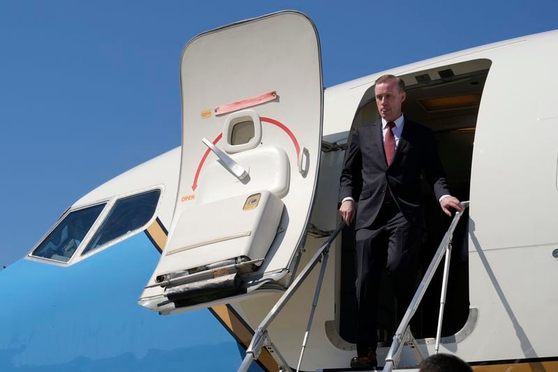 White House national security adviser Jake Sullivan arrives at the VIP terminal of the Beijing Capital International Airport in Beijing, Tuesday, Aug. 27, 2024. (AP Photo/Ng Han Guan Pool)