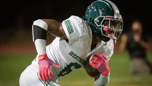 Westminster HS versus Stephenson HS at James Hallford Stadium, Friday night, October 7, 2022 (Photo Jamie Spaar for The Atlanta Journal-Constitution)